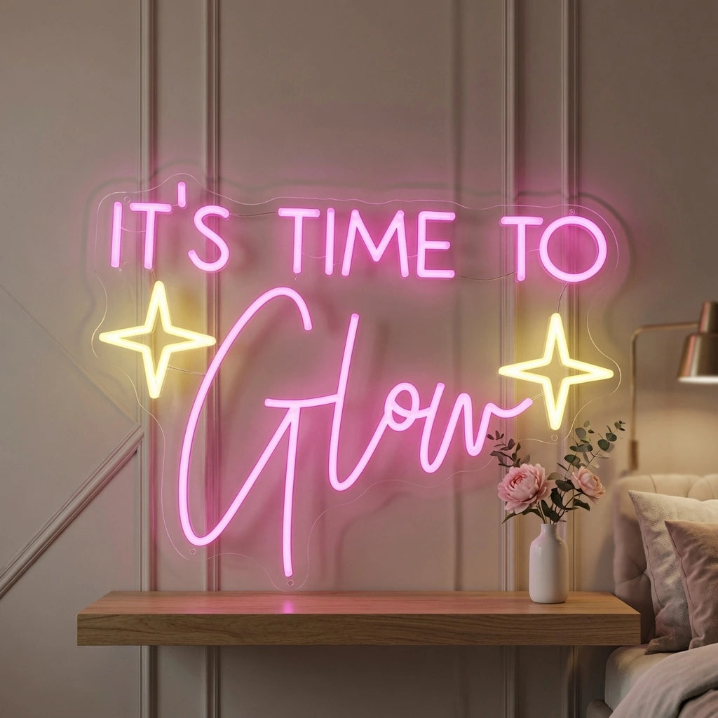 It's Time To Glow LED Neon Sign Home Decor - 01 Original Product Image