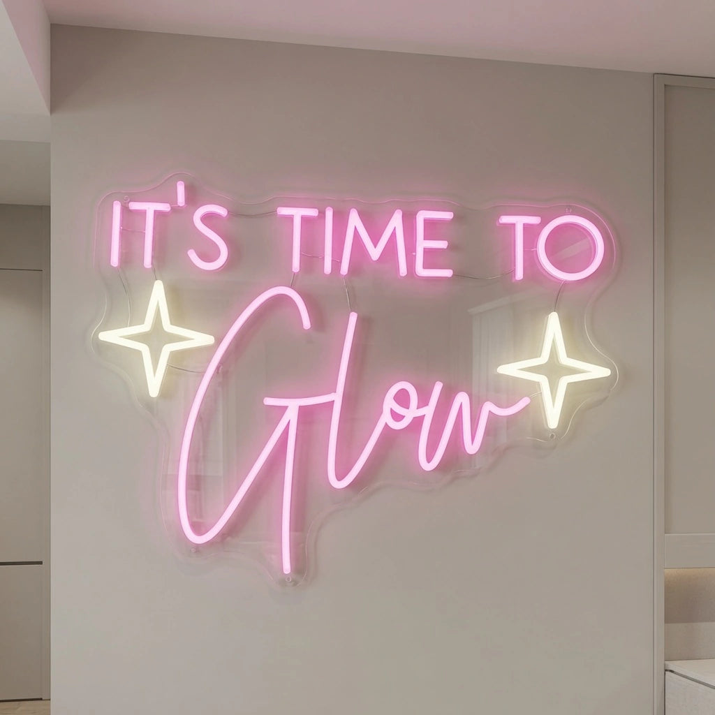 It's Time To Glow LED Neon Sign Home Decor - 04 Size Image
