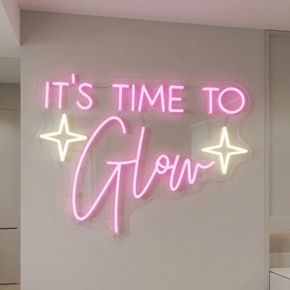 It's Time To Glow LED Neon Sign Home Decor - 04 Size Image