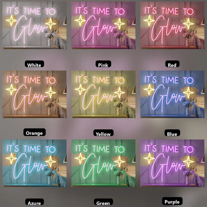It's Time To Glow LED Neon Sign Home Decor - 05 Color Grid