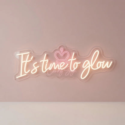 It's Time To Glow LED Neon Sign Home Wall Art - 01 Original Product Image