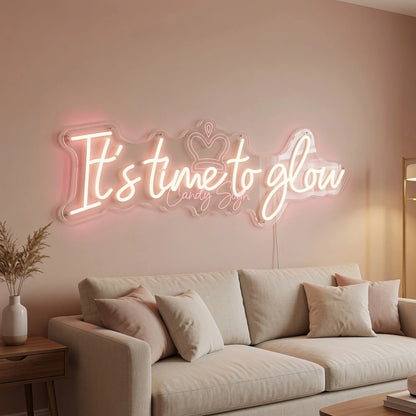 It's Time To Glow LED Neon Sign Home Wall Art - 03 Real Lifestyle Scene