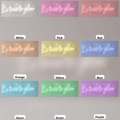 It's Time To Glow LED Neon Sign Home Wall Art - 05 Color Grid