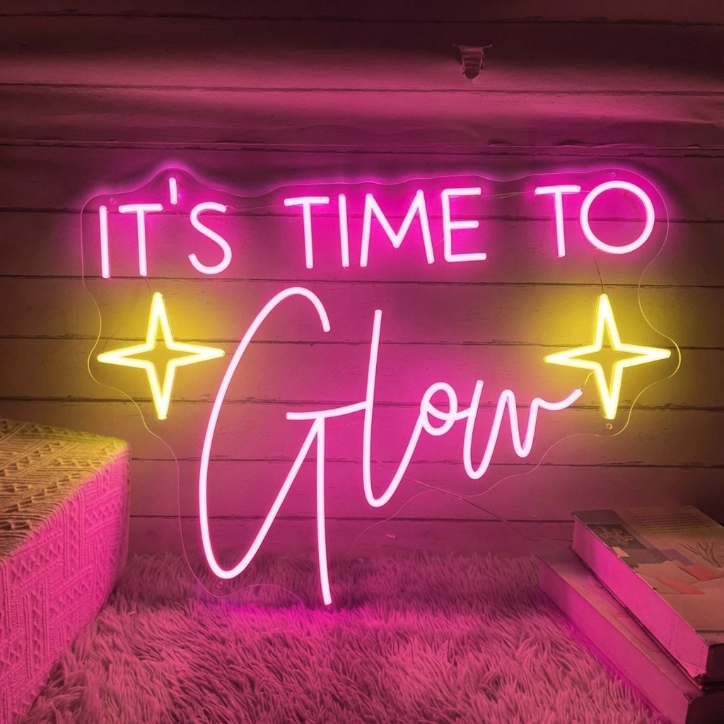 It's Time To Glow LED Neon Sign Living Room Decor - 01 Original Product Image