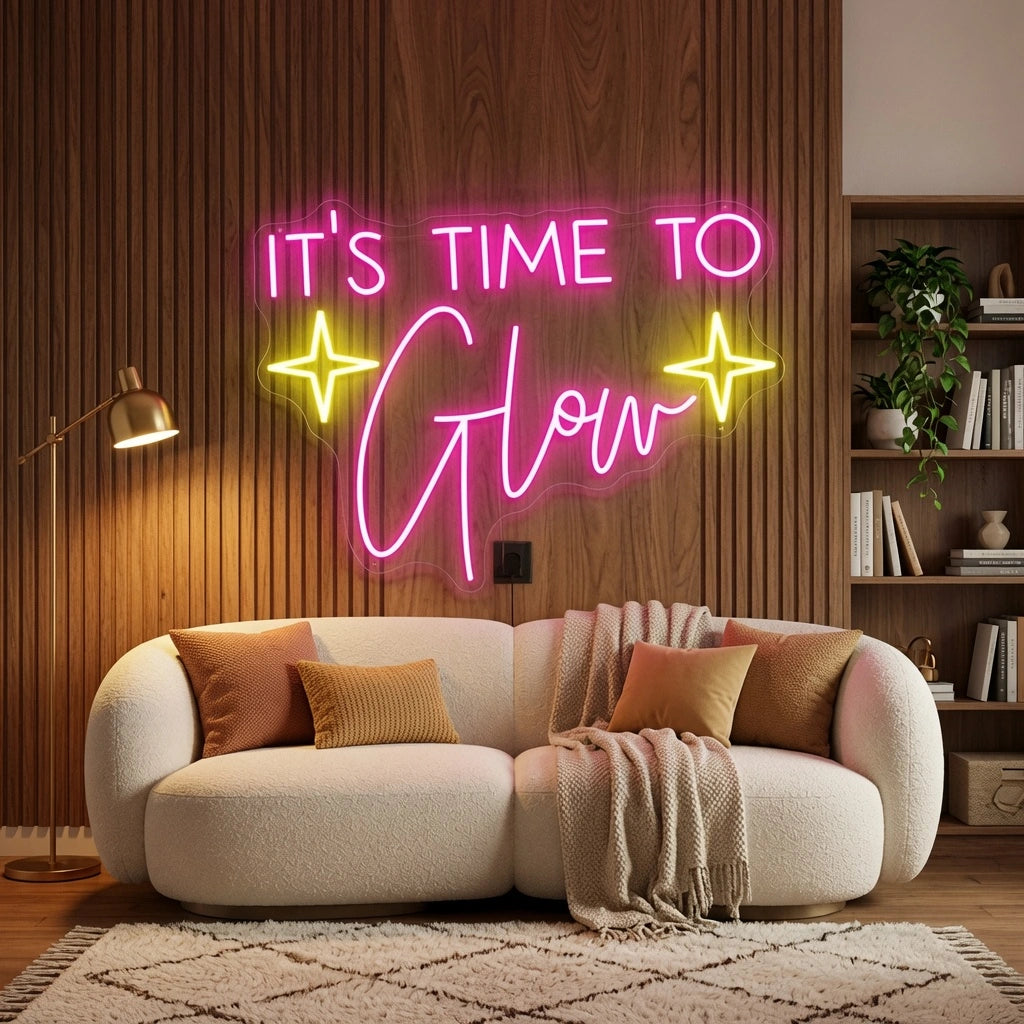 It's Time To Glow LED Neon Sign Living Room Decor - 02 High-Converting Product Image
