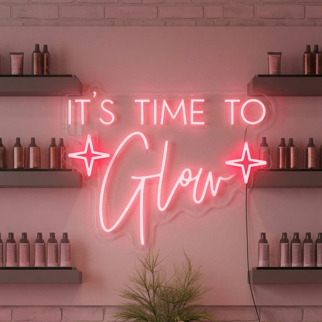 It's Time To Glow LED Neon Sign Wall Art - 01 Original Product Image