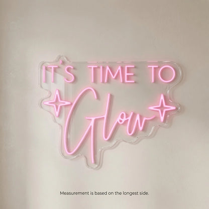 It's Time To Glow LED Neon Sign Wall Art - 04 Size Image