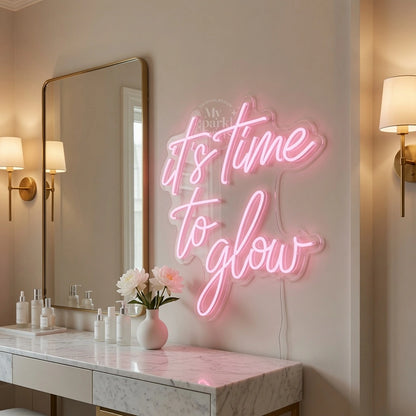 It's Time To Glow LED Neon Sign Wall Neon Sign - 03 Real Lifestyle Scene