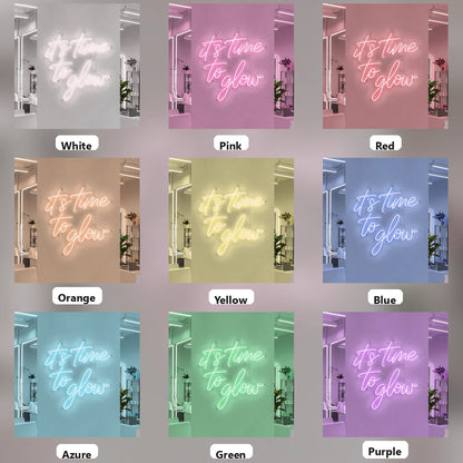 It's Time To Glow LED Neon Sign Wall Neon Sign - 05 Color Grid