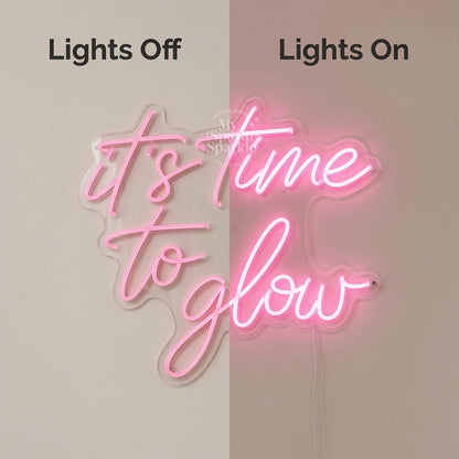 It's Time To Glow LED Neon Sign Wall Neon Sign - 06 Day Night Comparison