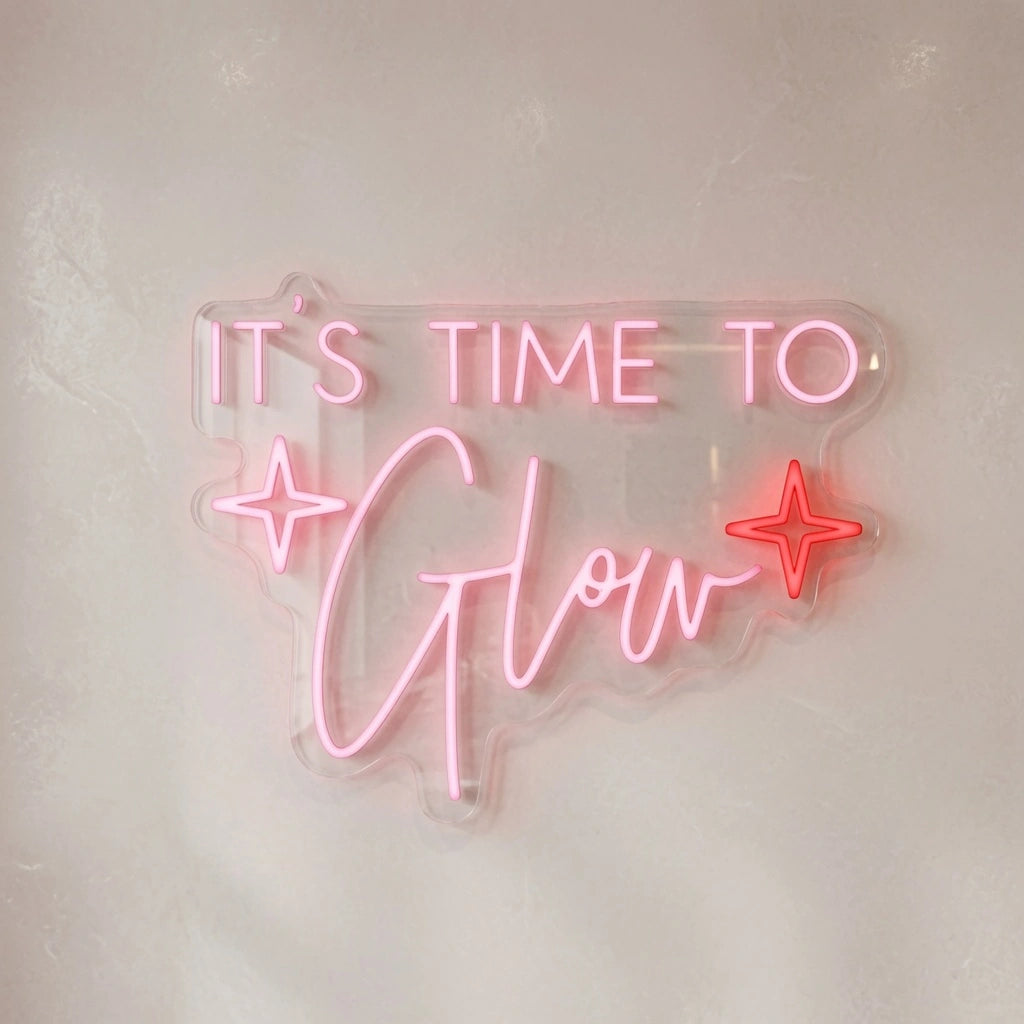 It's Time To Glow Wall Decor LED Neon Sign - 04 Size Image