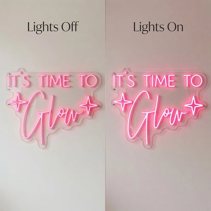 It's Time To Glow Wall Decor LED Neon Sign - 06 Day Night Comparison