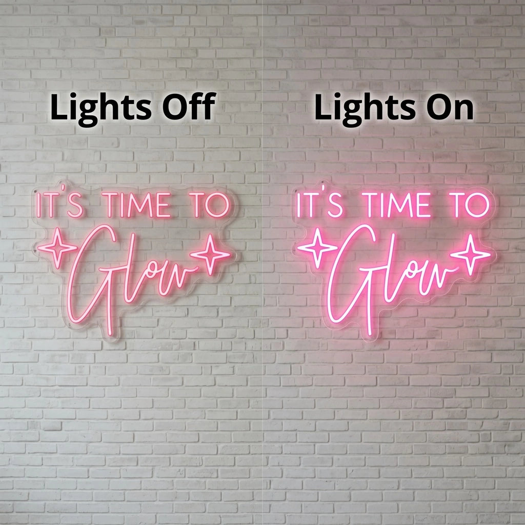 It's Time To Grow LED Neon Sign Wall Neon Sign - 06 Day Night Comparison