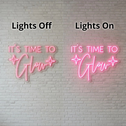 It's Time To Grow LED Neon Sign Wall Neon Sign - 06 Day Night Comparison