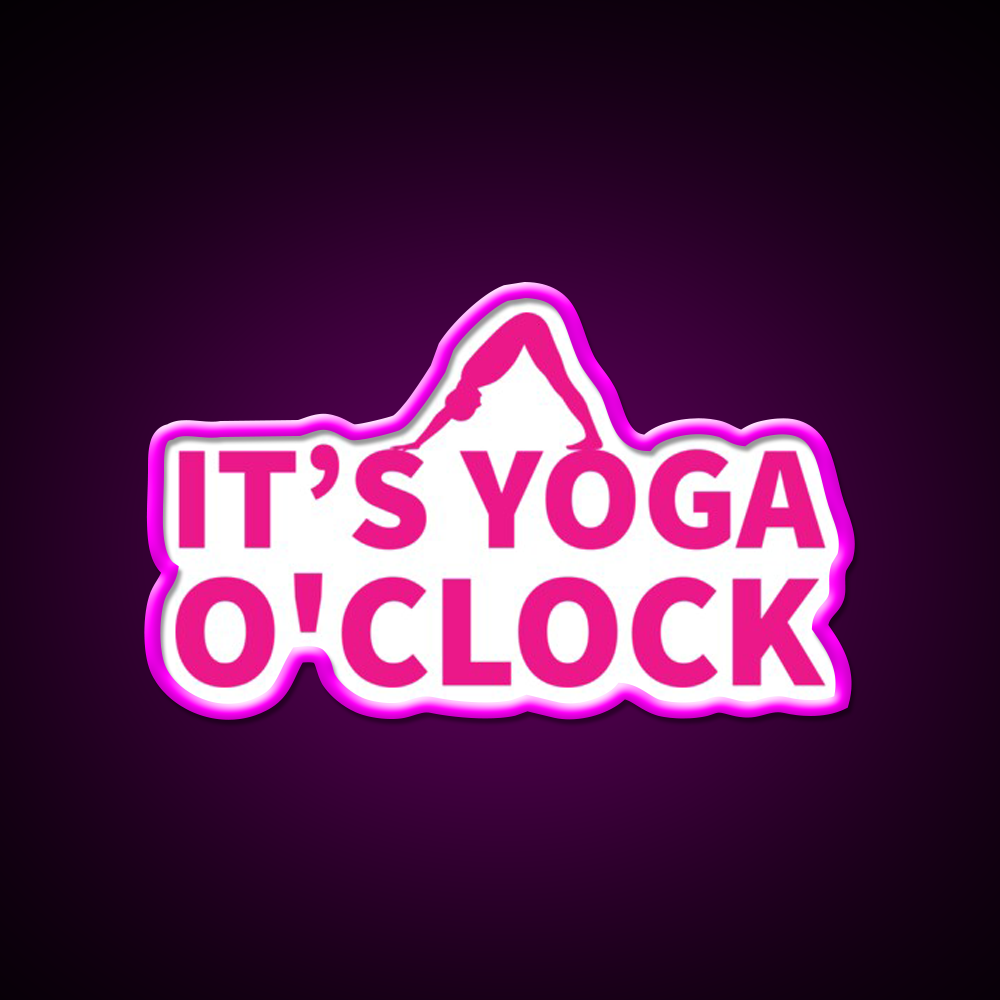 Its Yoga Oclock Yoga Person Yoga Lover Pink Yoga Led Neon Sign Rgb Color