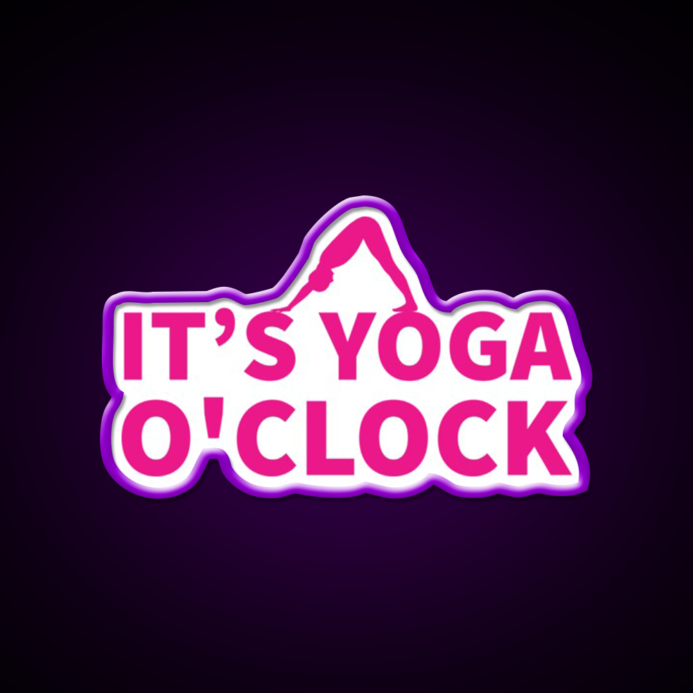 Its Yoga Oclock Yoga Person Yoga Lover Pink Yoga Led Neon Sign Rgb Color
