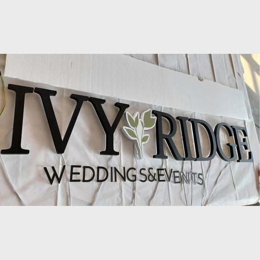 Ivy Ridge Wedding Events 3D Backlit Channel Letters Led Light Sign
