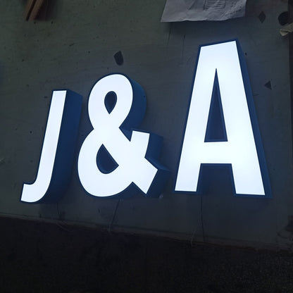 J And A 3D Frontlit Channel Letters Led Light Sign