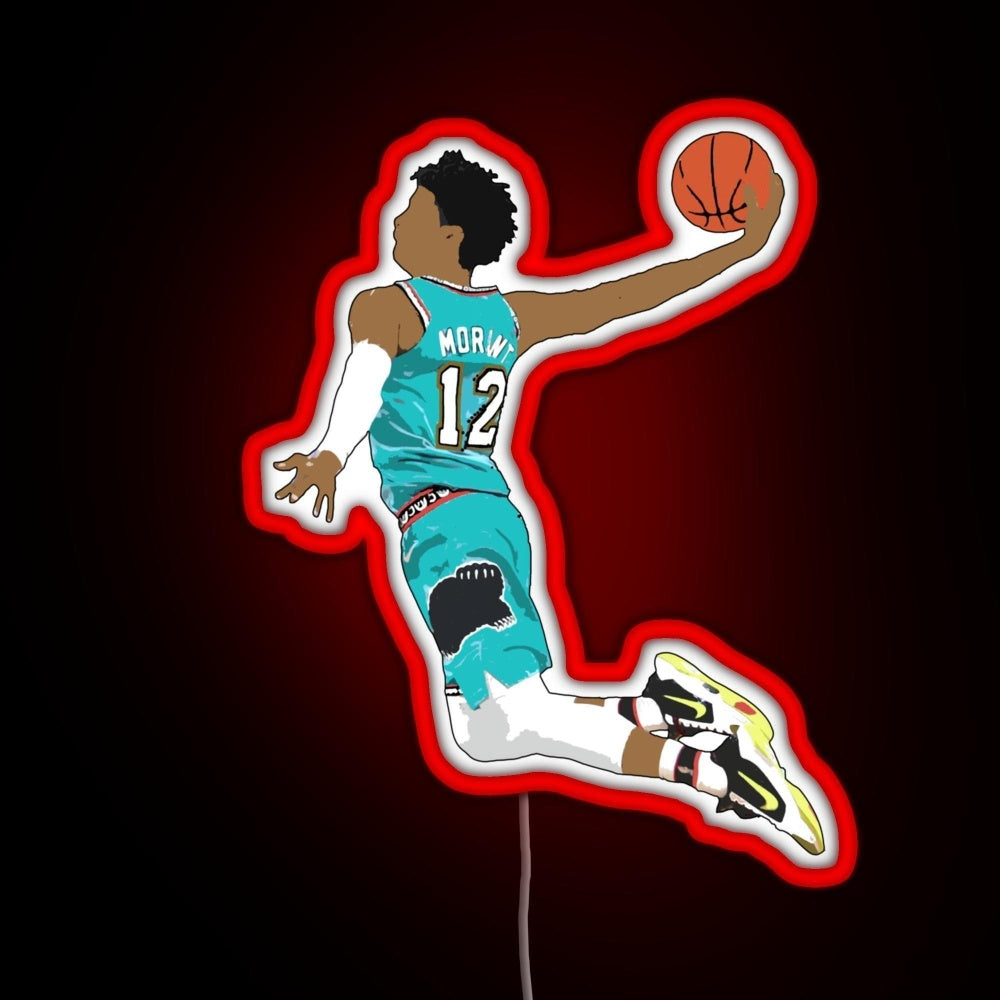Ja Morant Dunk Rgb Neon Sign - Custom LED neon sign front view