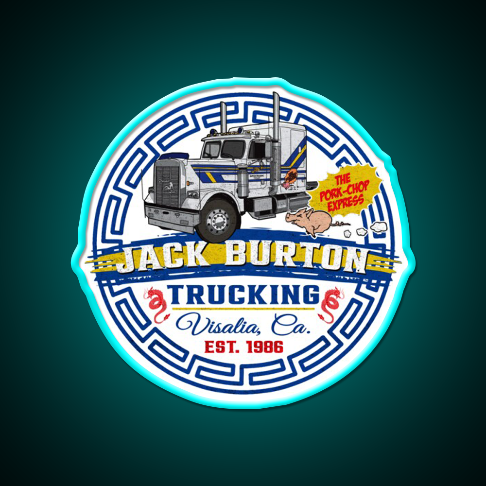 Jack Burton Pork Chop Express Circle Lts Asian Cultural Led Neon Sign Rgb Color