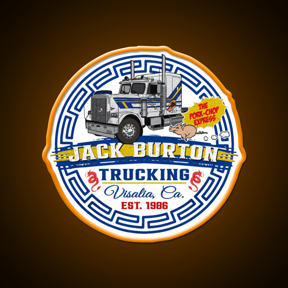 Jack Burton Pork Chop Express Circle Lts Asian Cultural Led Neon Sign Rgb Color - Shineneon