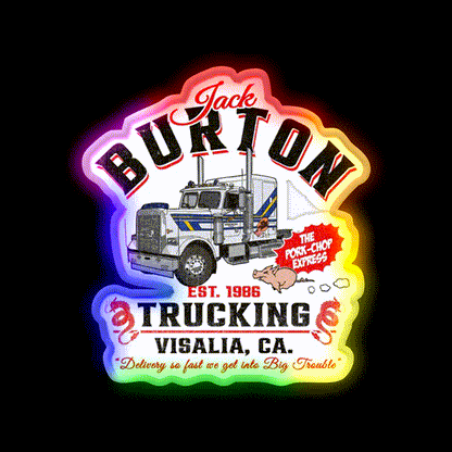 Jack Burton Pork Chop Express Trucking Dks Asian Cultural Led Neon Sign Rgb Color - LED neon sign close-up detail
