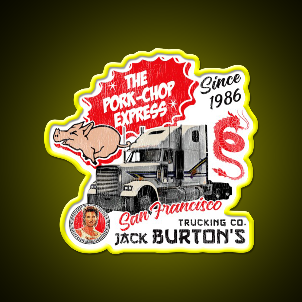 Jack Burton Pork Chop Express Trucking Lts Worn Cultural Led Neon Sign Rgb Color - LED neon sign view 7