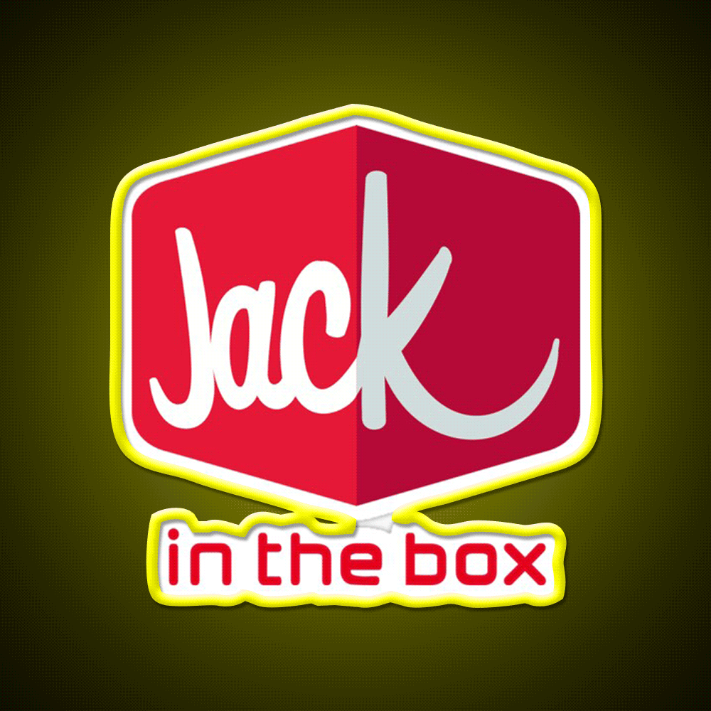 Jack In The Box Fast Food Led Neon Sign For Burger Place Rgb Color - Custom LED neon sign front view