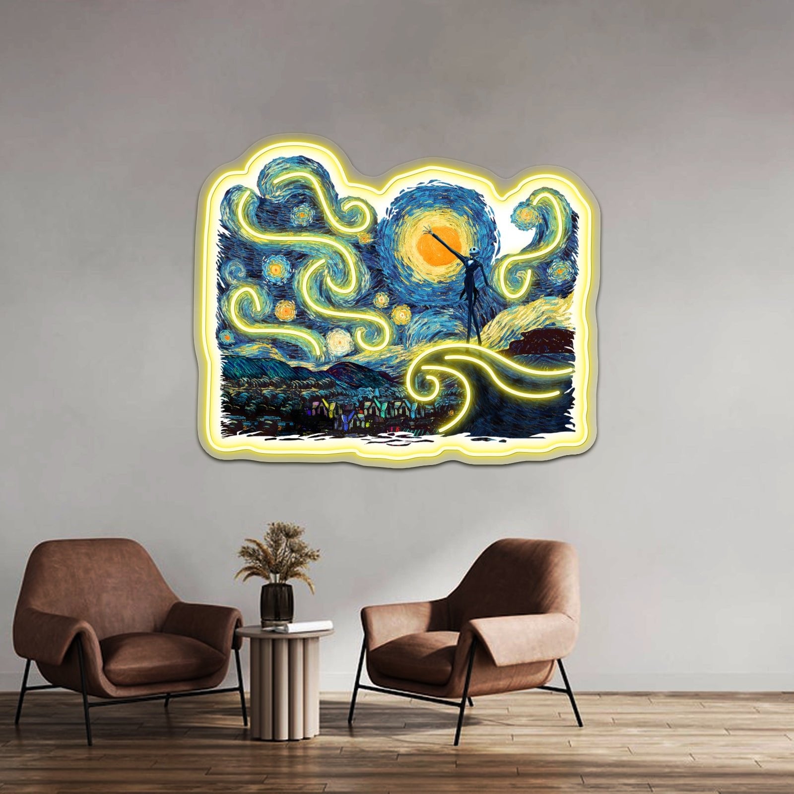 Jack Scary Night Abstract Paintings Artwork Room Lights Neon - Shineneon