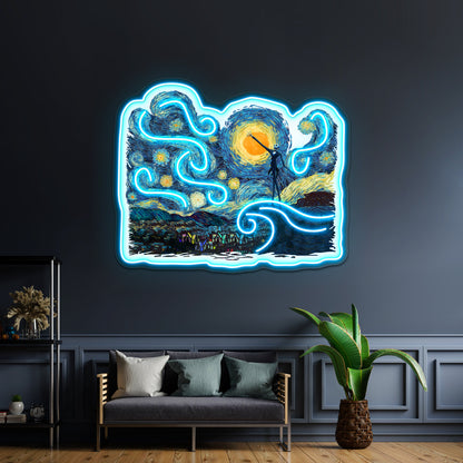 Jack Scary Night Abstract Paintings Artwork Room Lights Neon