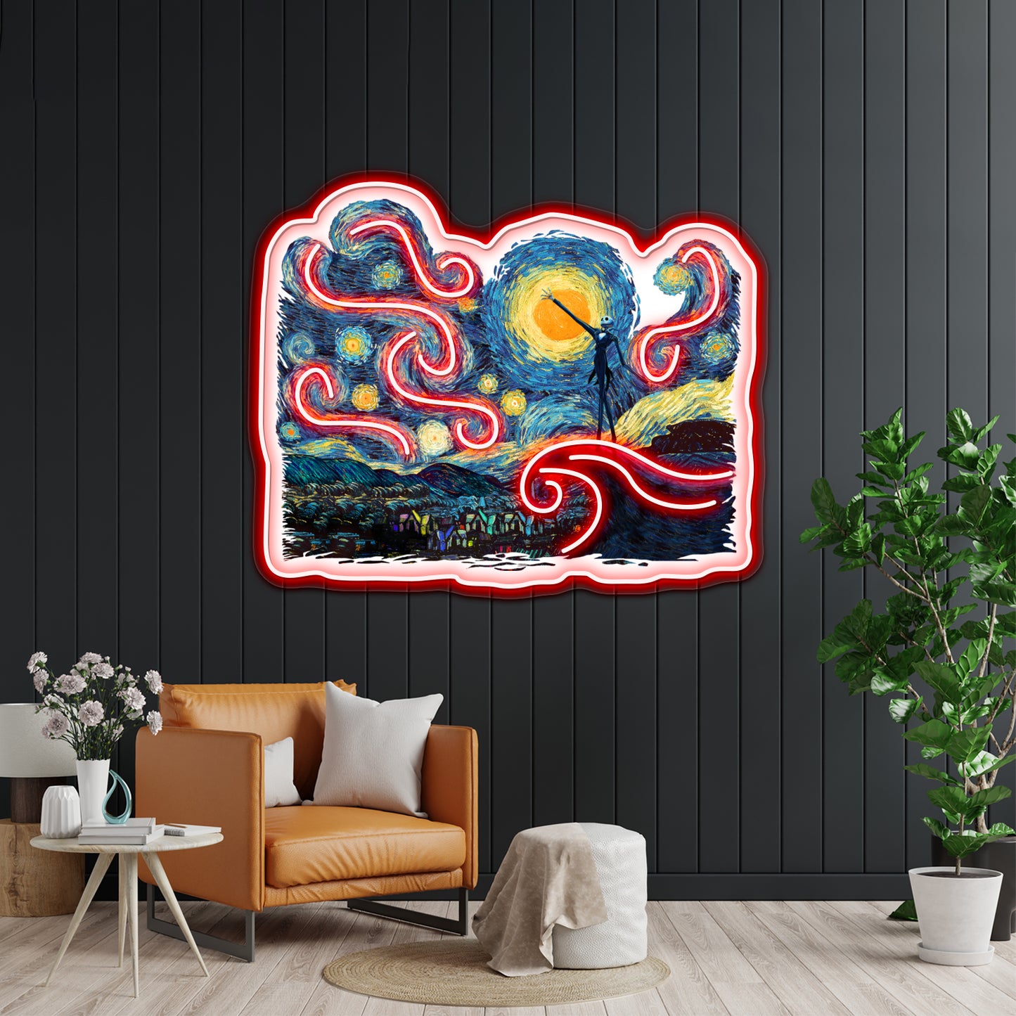 Jack Scary Night Abstract Paintings Artwork Room Lights Neon