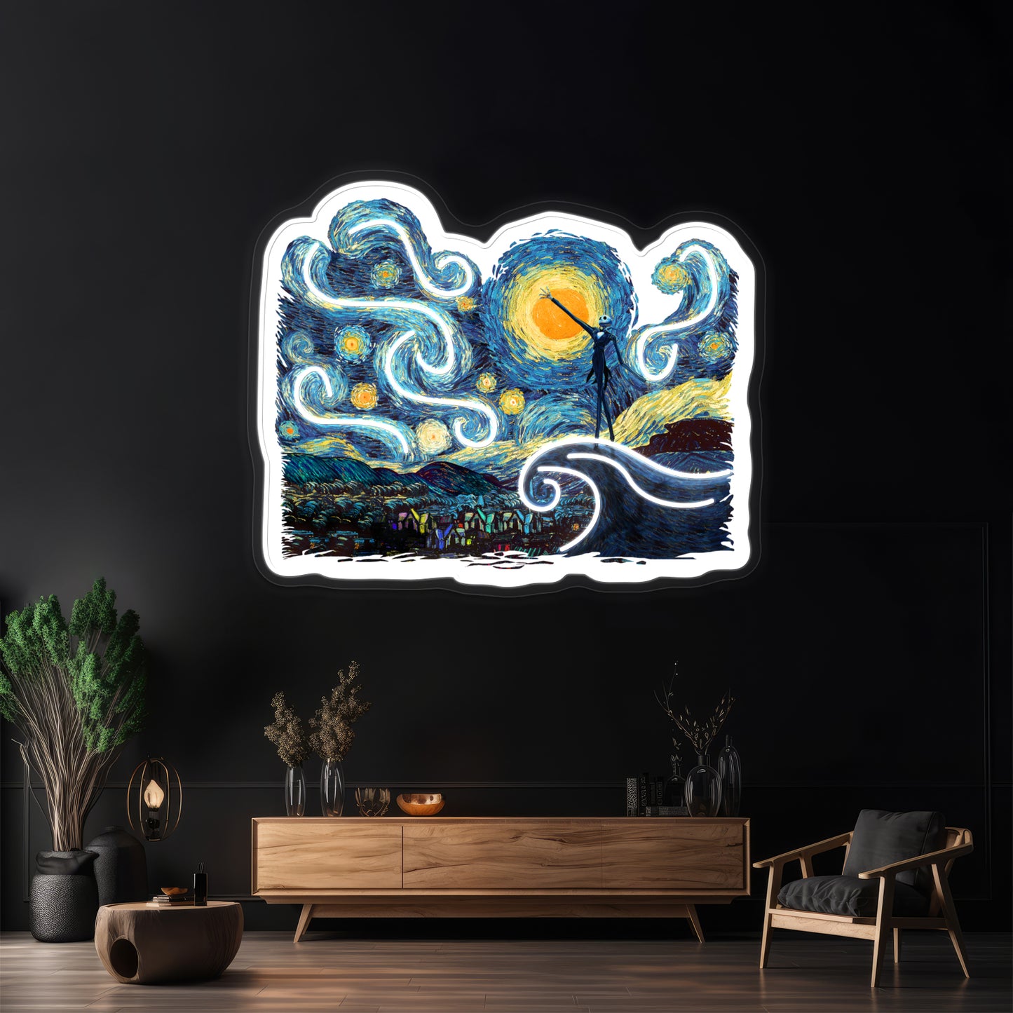 Jack Scary Night Abstract Paintings Artwork Room Lights Neon