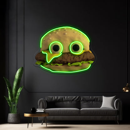 Jack Stauber Cheeseburger Family Food Wall Artwork Neon Signs