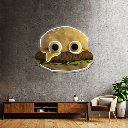 Jack Stauber Cheeseburger Family Food Wall Artwork Neon Signs