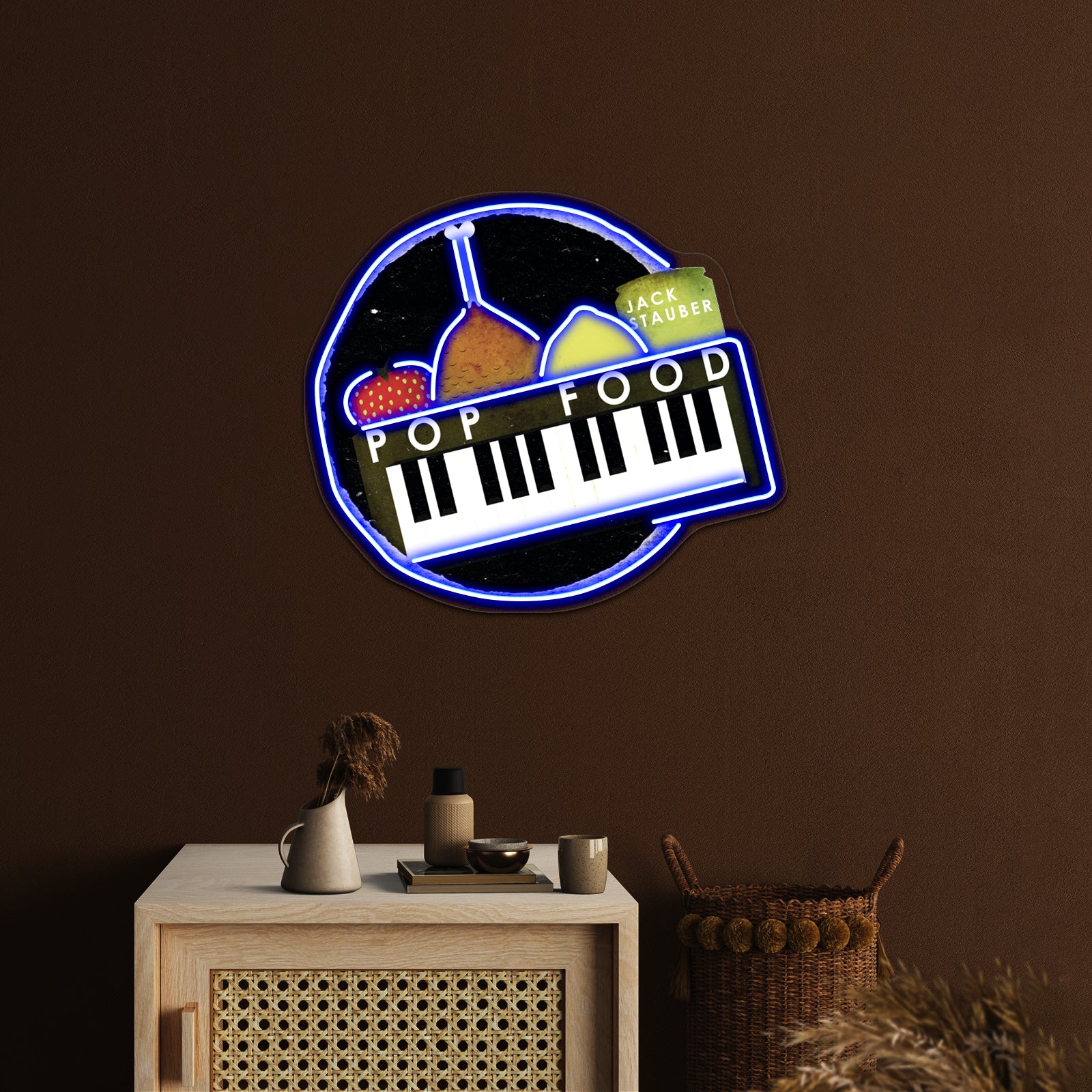 Jack Stauber Pop Food High Quality Artwork Room Lights Neon