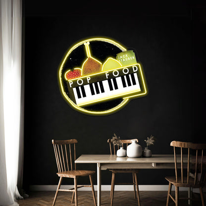 Jack Stauber Pop Food High Quality Artwork Room Lights Neon