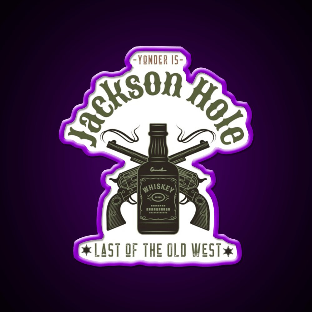 Jackson Hole Last Of The Old West Whiskey Drink Bar Led Neon Sign Rgb Color - Shineneon
