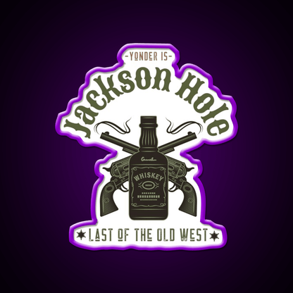 Jackson Hole Last Of The Old West Whiskey Drink Bar Led Neon Sign Rgb Color - Shineneon