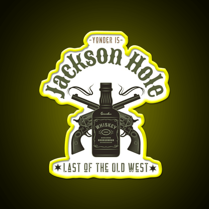 Jackson Hole Last Of The Old West Whiskey Drink Bar Led Neon Sign Rgb Color - Shineneon