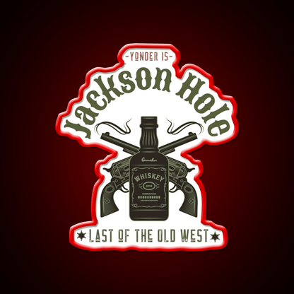 Jackson Hole Last Of The Old West Whiskey Drink Bar Led Neon Sign Rgb Color - Shineneon