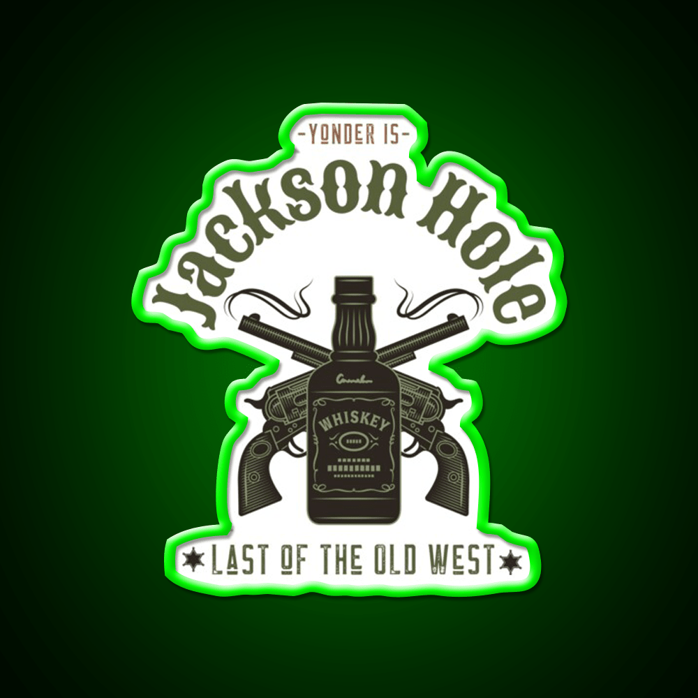 Jackson Hole Last Of The Old West Whiskey Drink Bar Led Neon Sign Rgb Color - Shineneon