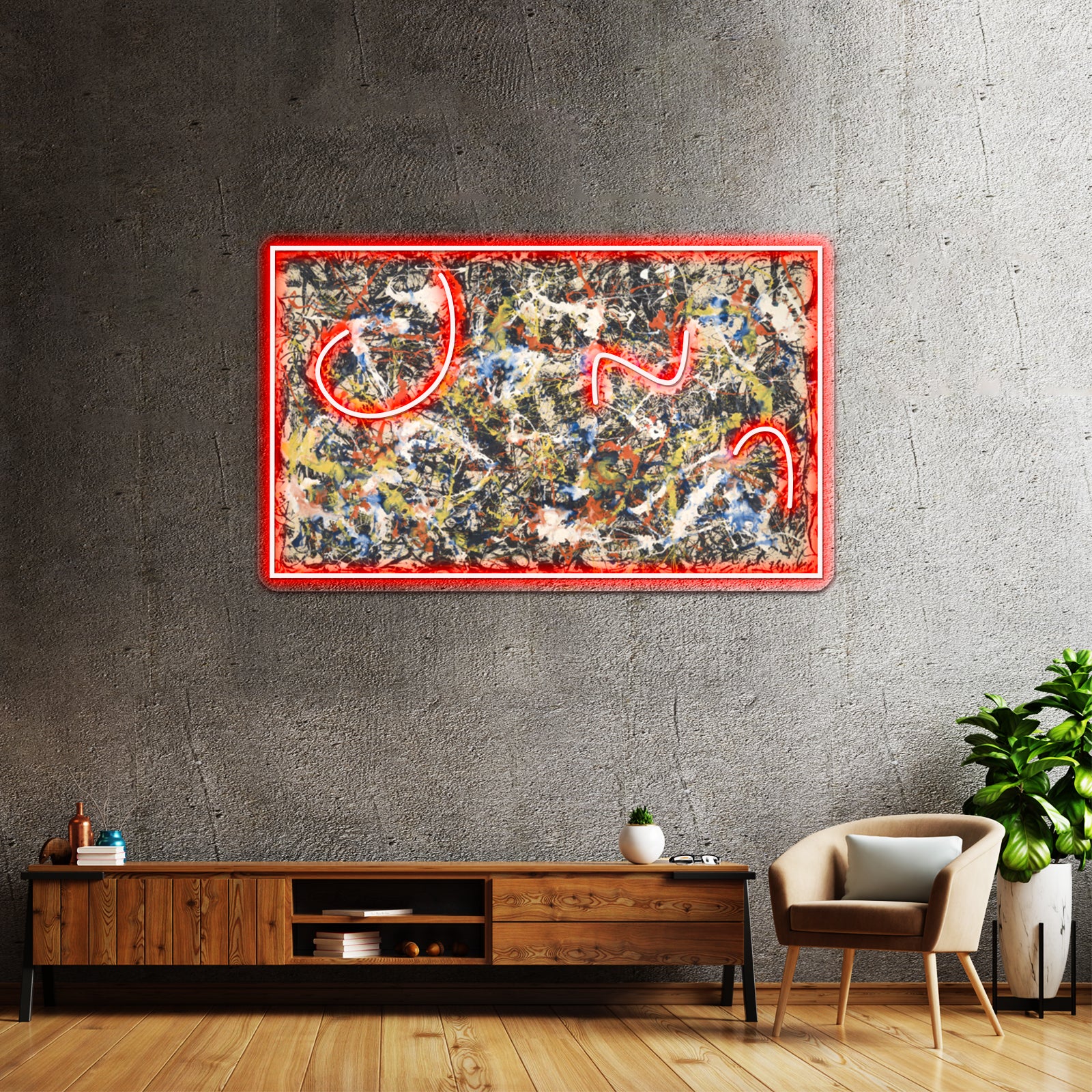 Jackson Pollack Convergence Wall Artwork Neon Signs | Shineneon