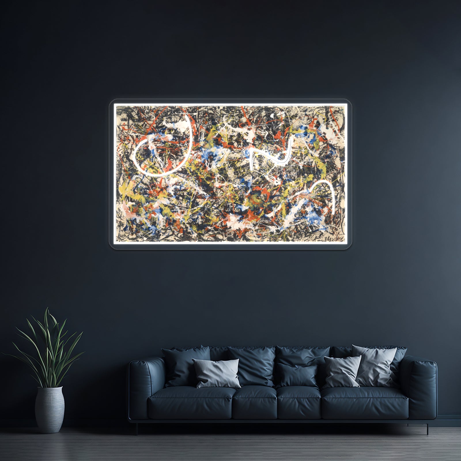 Jackson Pollack Convergence Wall Artwork Neon Signs | Shineneon
