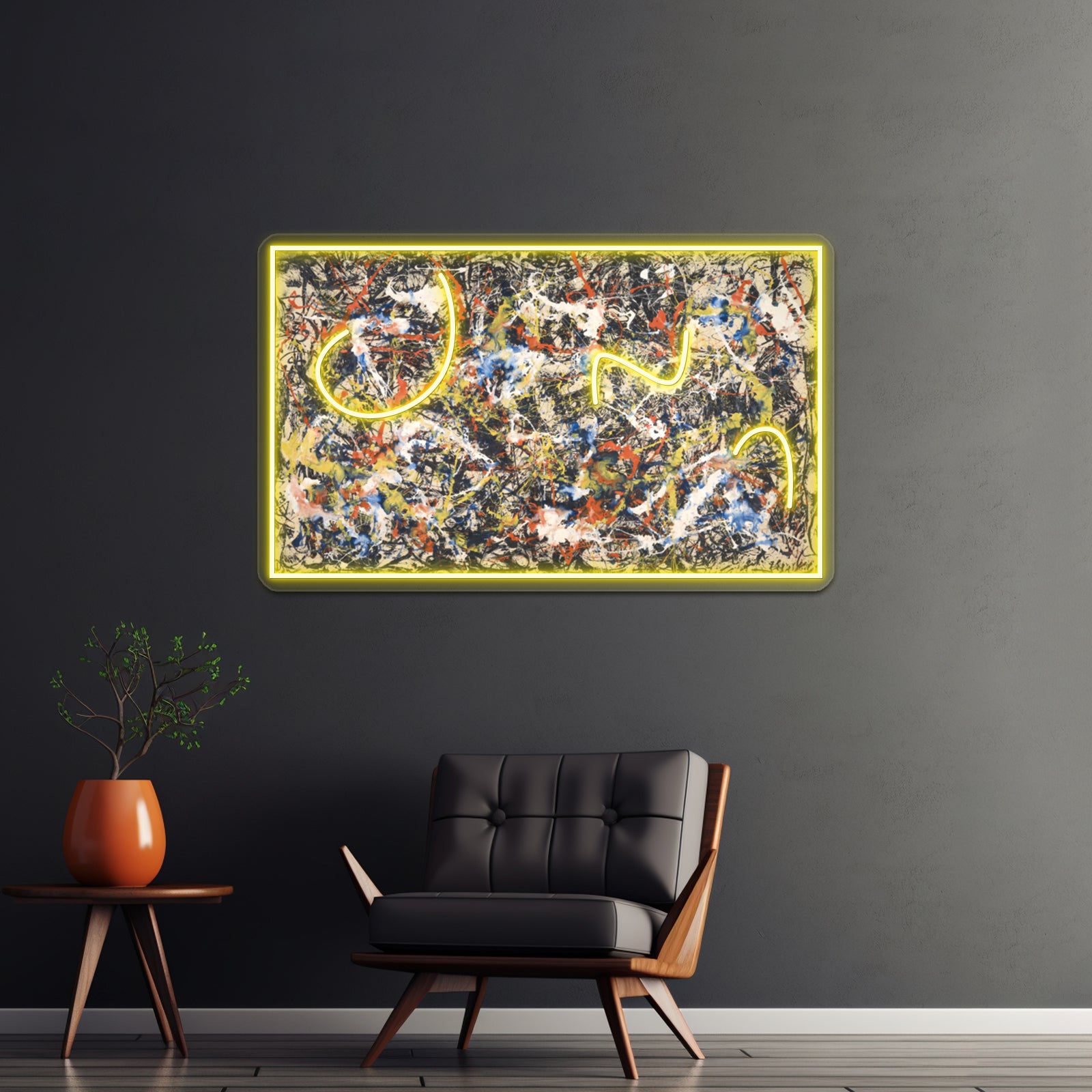 Jackson Pollack Convergence Wall Artwork Neon Signs | Shineneon