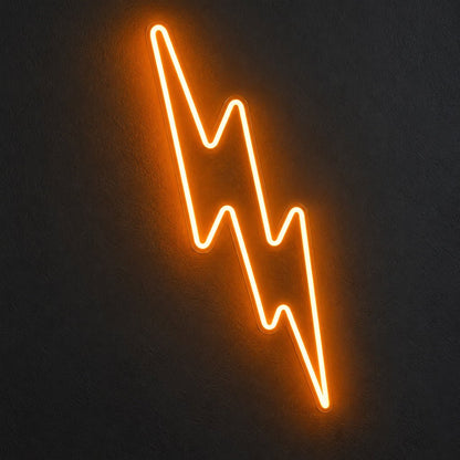 Jagged Lightning Orange LED Neon Sign - Shineneon