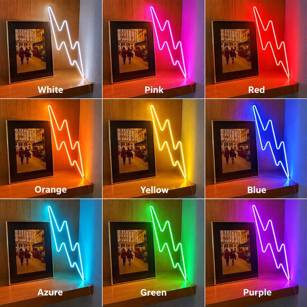 Jagged Lightning Orange LED Neon Sign - Shineneon