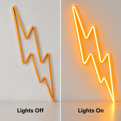 Jagged Lightning Orange LED Neon Sign - Shineneon