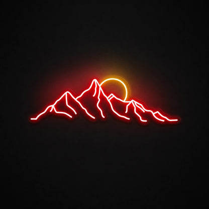 Jagged Mountain Range And Partial Sun LED Neon Sign Home Garage Wall Decoration main product image