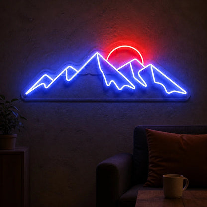 Jagged Mountain Sunset Vintage LED Neon Sign - Shineneon