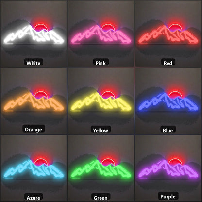 Jagged Mountain Sunset Vintage LED Neon Sign - Shineneon